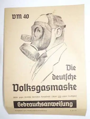 Alte Gasmaske 2 Wk Luftschutz Volksgasmaske G80 unbenutzt Originalkarton