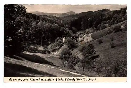 Ak Erholungsort Hinterhermsdorf Sächsische Schweiz Dorfbachtal 1966