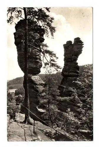 Ak Sächsische Schweiz Die Herkulessäulen im Bieletal 1960