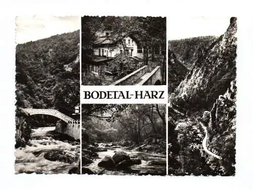 Ak Bodetal Harz Jungfernbrücke HOG Hirschgrund Bodepartie 1969