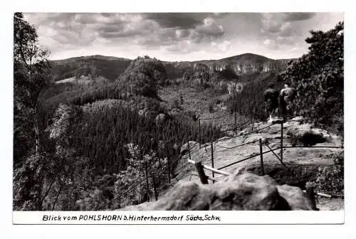 Ak Blick vom Pohlshorn bei Hinterhermsdorf Sächsische Schweiz 1966