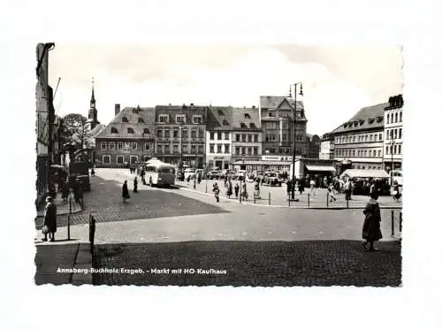 Ak Annaberg Buchholz Markt mit HO Kaufhaus1959