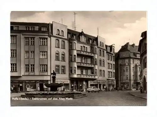 Ak Halle Saale Eselsbrunnen auf dem Alten Markt 1969