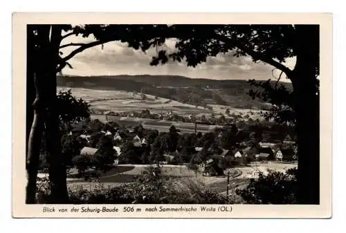 Ak Blick von der Schurig Baude nach Sommerfrische Weifa 1953