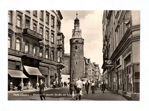 Ak Halle Saale Klement Gottwald Straße am Leipziger Turm 1967