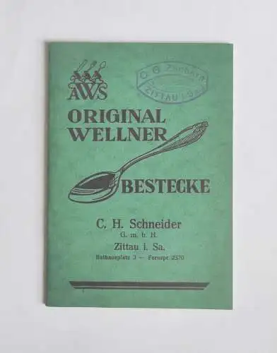 AWS Original Wellner Bestecke Zittau alter Katalog  mit Preisliste Heft