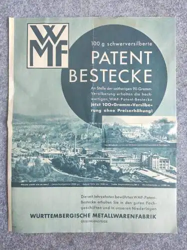 Alte Reklame WMF Patent Bestecke Württembergische Metallwarenfabrik