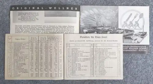 Original Wellner Bestecke und Tafelgeräte 1934 Katalog Heft mit Preisliste