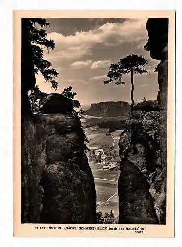 Ak Pfaffenstein Sächsische Schweiz Blick durch das Nadelöhr 1964