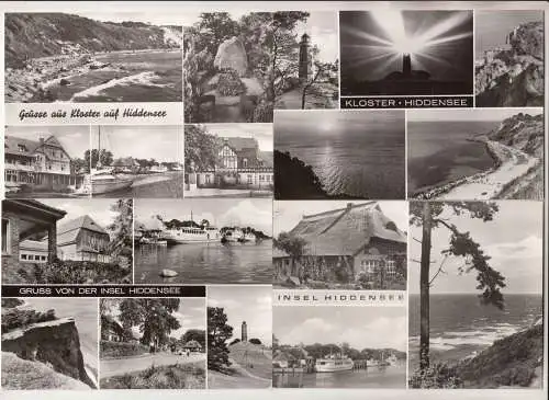 4 x DDR Ak Insel Hiddensee Kloster Schiffe Boote Strand um 1977 ! (A2606