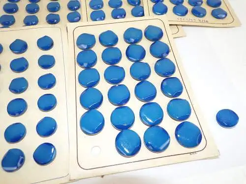 Konvolut Knöpfe blau 120 Stück Art Deco Vintage Knopf buttons