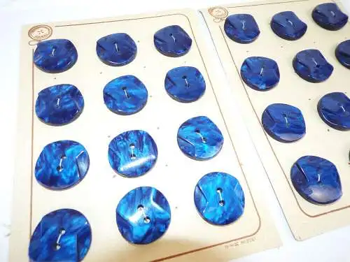 Garki Knöpfe Blau Art Deco Durchmesser 27 mm Vintage 24 Stück buttons