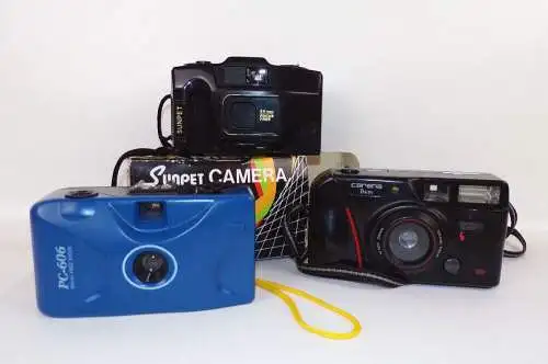 Alte Fotoapparate 3 Stück Kameras 35 mm Requisit Deko 