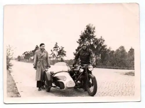Foto BMW Motorrad mit Beiwagen um 1940 oldtimer