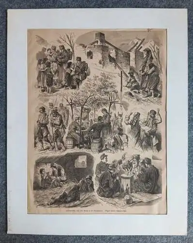 Friedensbilder nach dem Kriege in der Herzegowina Holzstich 1881