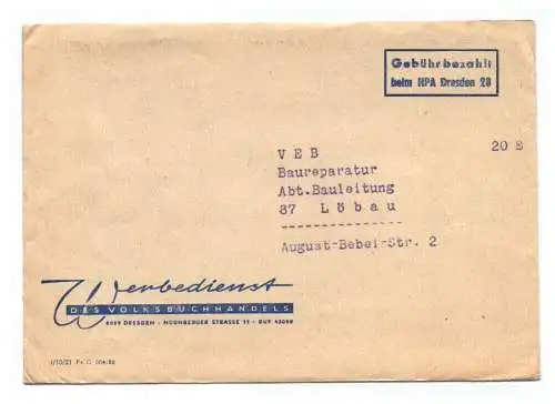 Briefkuvert DDR Werbedienst des Volksbuchhandels Dresden