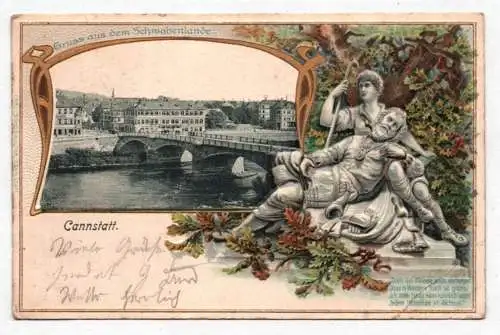 Litho Ak Cannstatt um 1900 Stuttgart