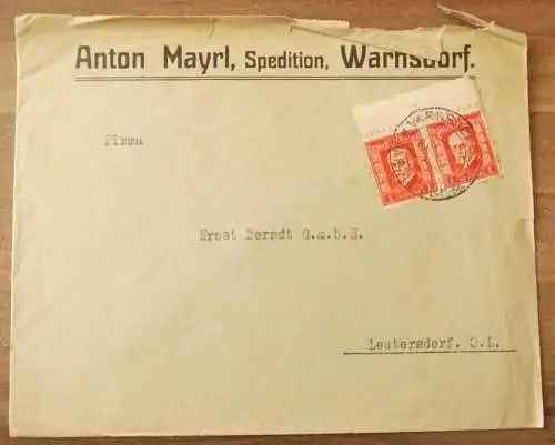 Firmenbrief Anton Mayrl Spedition Warnsdorf Brief Böhmen