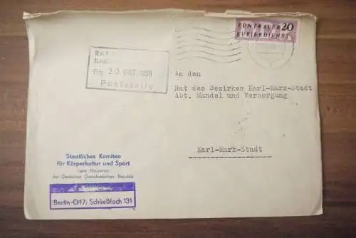 ZKD Brief DDR 1956 Staaltiches Komitee für Körperkultur und Sport Berlin