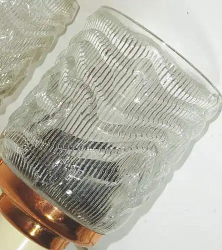 DDR Wandlampe 2flamig Pressglas 1970er 1980er Retro Design