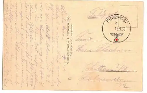 Feldpost Ak Lodz Ulica Piotrkowska Straßenbahn Polen 1939 