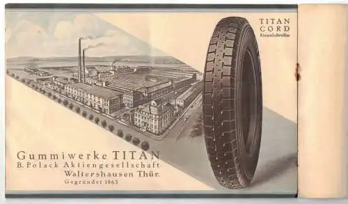 Prospekt Titan Reifen 1928 Luftreifen Automobil Lieferwaren Oldtimer