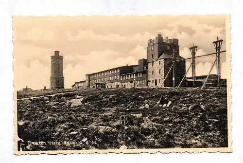 Ak Foto Brocken Harz ü. d. M. Hotel Echtfoto Offizielle Ansichtskarte Brocken