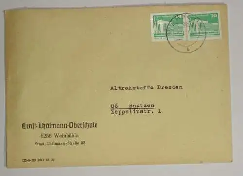 Firmen Brief  Ernst-Thälmann Oberschule Weinböhla  1981