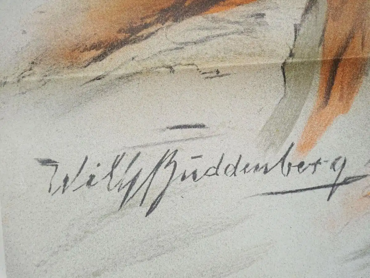 Alte DJV Plakat Poster Fuchs Buddenberg sign. Print Sammler Jäger Schießscheibe 3