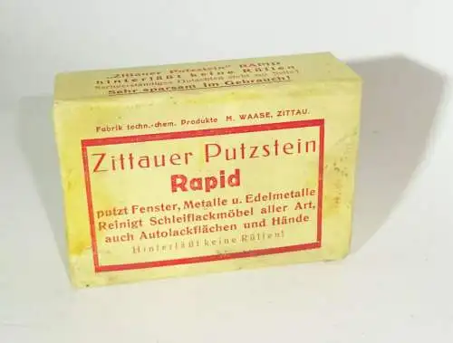 Zittauer Putzstein Rapid für Auto Werkstatt Haushalt Reinigungsmittel 1930er 