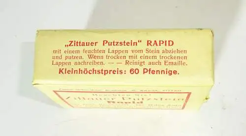 Zittauer Putzstein Rapid für Auto Werkstatt Haushalt Reinigungsmittel 1930er