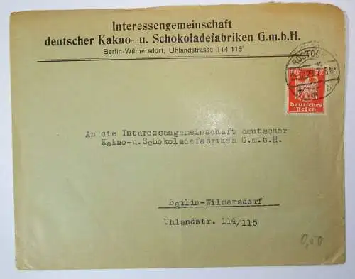 Reklame Brief 1925 Rostock Interessengemeinschaft deutscher Kakao Schokolade (B1