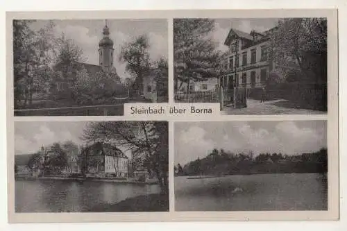 Ak Steinbach über Borna Bad Lausick Mehrbild 1956 DDR (A3276