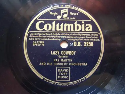 Ray Martin & his Concert Orchester Lazy Cowboy / The Waltzing Bugle Boy