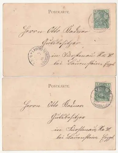 2 x Litho Ak Gruss aus Freiberg i. S. Haushaltungsschule 1901 ! (A2162