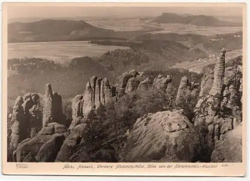 Walter Hahn Dresden Ak 3385 Vordere Schrammsteine Aussicht 1961 DDR 