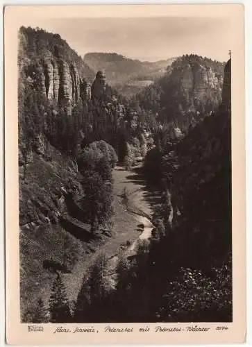 Walter Hahn Dresden Ak 8574 Polenztal mit Polenztal Wächter um 1963 DDR 