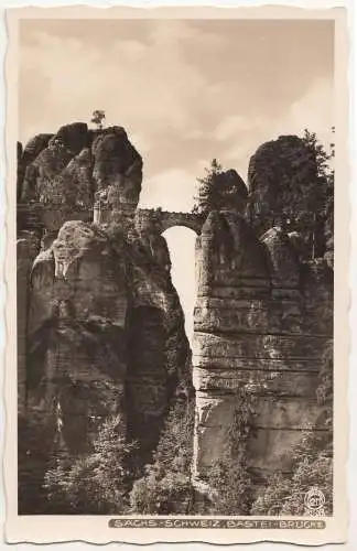 Walter Hahn Dresden 3211 Sächsische Schweiz Bastei Brücke um 1935 