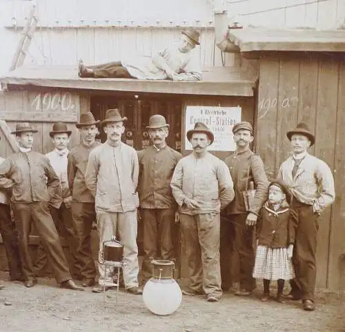 Fotografie Dresden Anfänge Elektrizität Central Station 1900 Elektriker