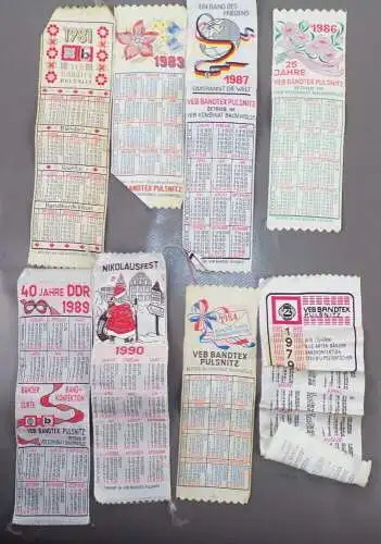 Lot Kalender VEB Bandtex Pulsnitz DDR 