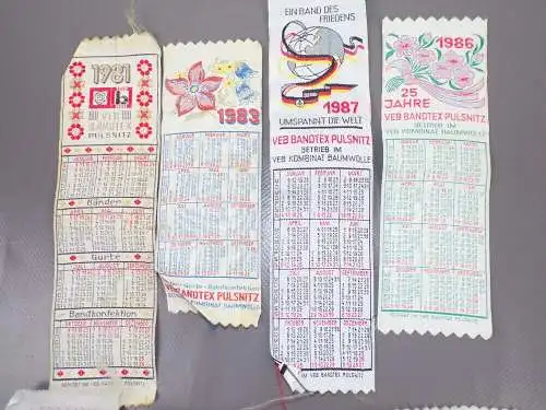 Lot Kalender VEB Bandtex Pulsnitz DDR