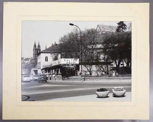 Fotografie Meissen Kulturhaus Trabant Auto Straßenszene Albrechtsburg 1970er