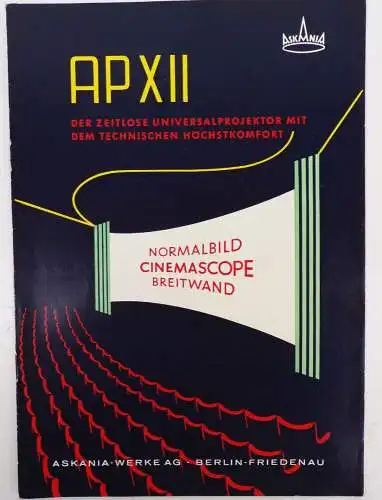 Old Prospekt Askania Werke Berlin Friedenau Projektor 1957 Kino Print