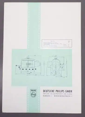 Philips Reklame Blatt Reinkohlen Lampe 3619 Filmprojektor 