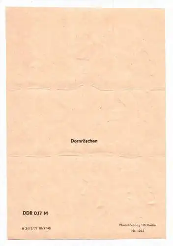 DDR Oblaten Bogen Dornröschen Märchen Planet Verlag 1977 scraps