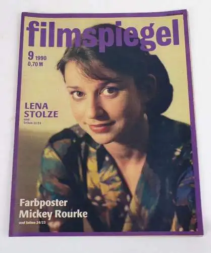 Filmspiegel 9 1990 Zeitschrift movies Lena Stolze Farbposter Mickey Rourke