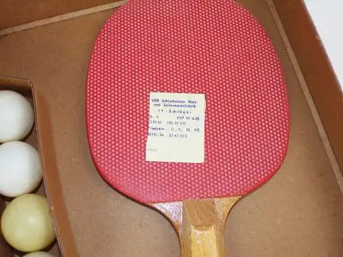 Tischtennis Set Lu Schläger Netz Bälle DDR 1950er 1960er Vintage