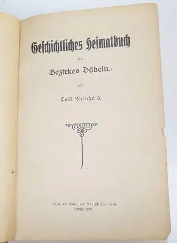 Geschichtliches Heimatbuch des Bezirkes Döbeln Emil Reinhold 1925