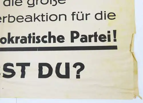 Flugblatt August Bebel Aufgebot Sozialdemokratische Partei 