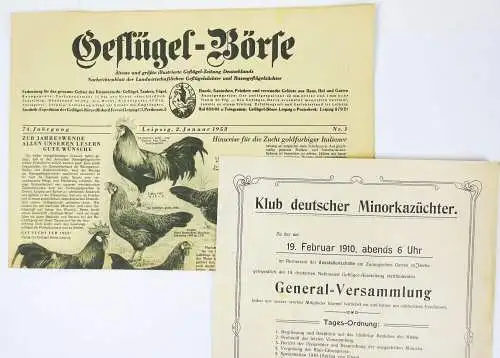 Klub deutscher Minorka Züchter Geflügelbörse 1910 1953 Geflügelzüchter Berlin